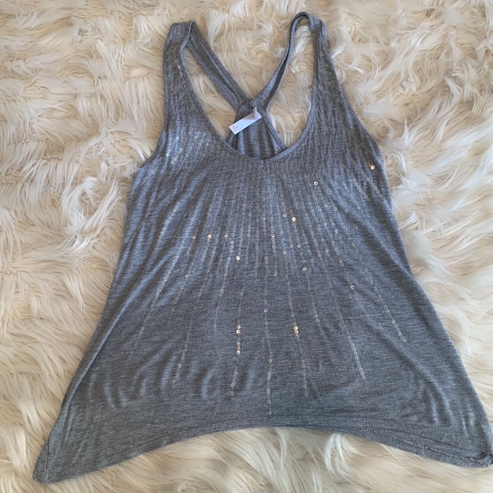 Women’s Gray Xhilaration Sequin Tank Top Size Small